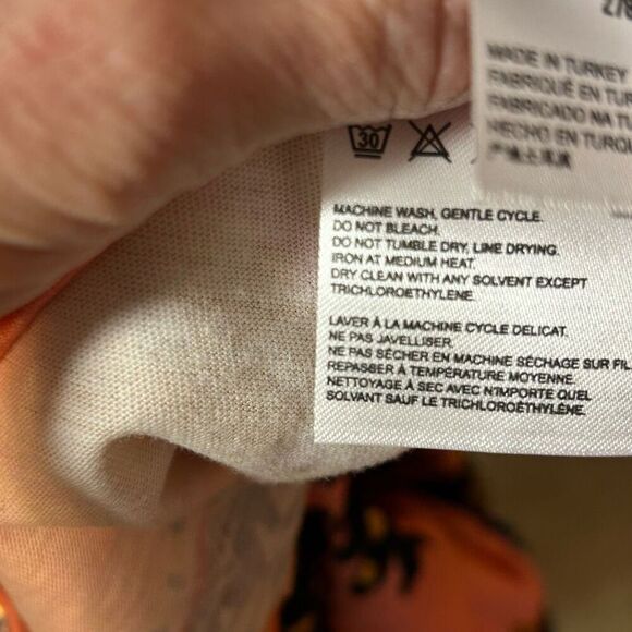 Farm Rio Anthropologie Printed Shift Mini Dress bell sleeves oversized pink comb - Picture 12 of 15